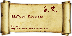 Héder Kisanna névjegykártya